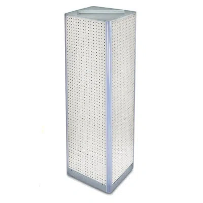 Azar Displays Four-sided Pegboard Tower Floor Display On Revolving Base. Spinner Rack Stand. Panel Size: 16"w X 60