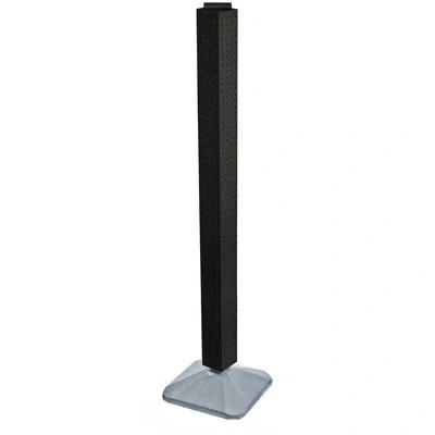 Azar Displays Four-sided Pegboard Tower Floor Display On Revolving Base. Spinner Rack Tower. Panel Size: 4"w X 60" In Black