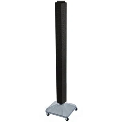 Azar Displays Four-sided Pegboard Tower Floor Display On Revolving Wheeled Base. Spinner Rack Tower. Panel Size: 4