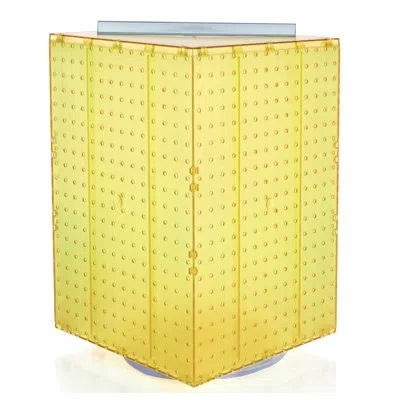 Azar Displays Four-sided Revolving 14"w X 20"h Pegboard Counter Display In Yellow