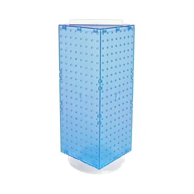 Azar Displays Four-sided Revolving 8"w X 20"h Pegboard Counter Display In Blue