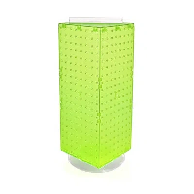 Azar Displays Four-sided Revolving 8"w X 20"h Pegboard Counter Display In Green