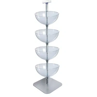 Azar Displays Four-tier 16" Bowl Floor Display In Clear