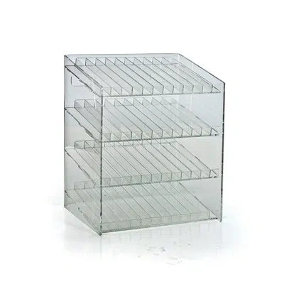 Azar Displays Four-tier 48 Compartment Display, 12-comp Per Tier. Dimensions: 12"w X 8.5"d X 14.5"h In Clear