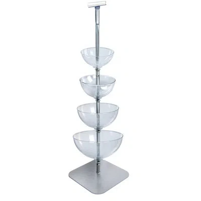 Azar Displays Four-tier Cascading Bowl Floor Display In Clear