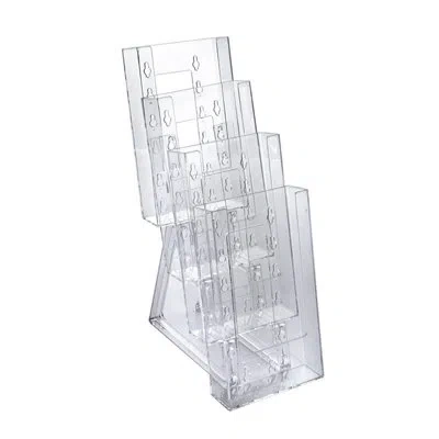 Azar Displays Four-tier Modular Trifold Brochure Holder, 2-pack In Clear