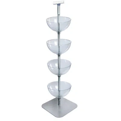 Azar Displays Four-tiered 14" Bowl Floor Display In Clear