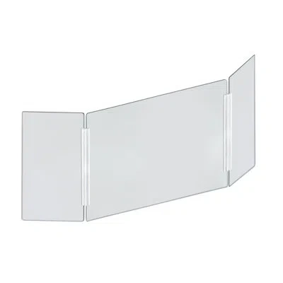 Azar Displays Large 53.5" Wide X 23.5" High Clear Acrylic Tri Fold Plexiglass Protective Shield, Sneeze Guard, Per