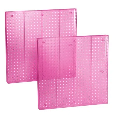 Azar Displays Pegboard Wall Panel Storage Solution, Size: 24"x 24", 2-pack In Pink