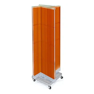 Azar Displays Pinwheel Pegboard Floor Display On Revolving Wheeled Base. Spinner Rack Stand. Panel Size: 16"w X 60