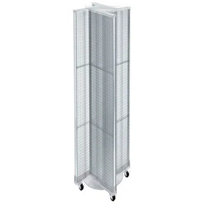 Azar Displays Pinwheel Pegboard Floor Display On Wheeled Base. Panel Size: 13.5"w X 60"h
