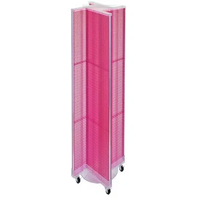 Azar Displays Pinwheel Pegboard Floor Display On Wheeled Base. Panel Size: 13.5"w X 60"h