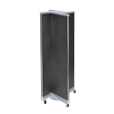 Azar Displays Pinwheel Pegboard Floor Display On Wheeled Base. Panel Size: 16"w X 60"h In Black