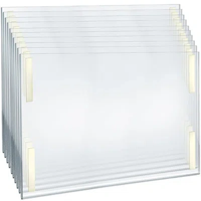 Azar Displays Self Adhesive Clear Acrylic Wall Sign Holder Frame 22" W X 17" H -landscape / Horizontal, 10-pack