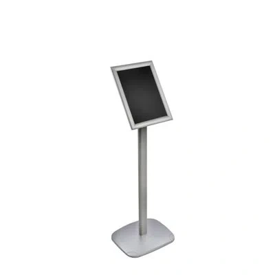 Azar Displays Silver Metal Snap-frame Pedestal Floor Stand 8.5"w X 11"h