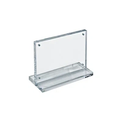 Azar Displays Slim Deluxe Acrylic Block Frame 7” X 5” On ½” Acrylic Base With Magnet Closure And Rubber Bumpers, L In Clear