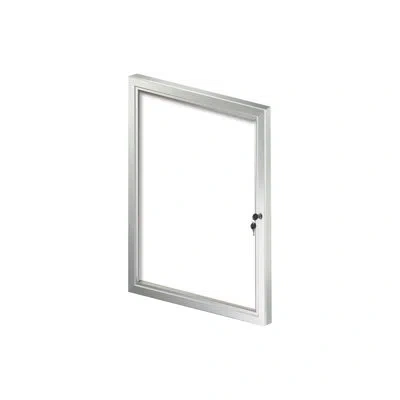 Azar Displays Small Enclosed Magnetic Message Board W/ Lock & Key In Silver