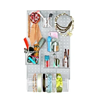 Azar Displays The Diy Multi-purpose 10-piece Pegboard Wall Organizer Kit With One Panel And Accessory Assortment ( In Clear