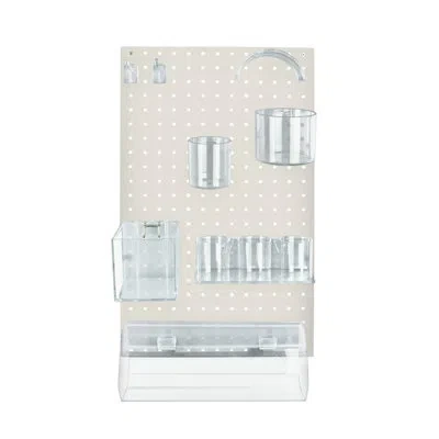 Azar Displays The Diy Multi-purpose 10-piece Pegboard Wall Organizer Kit With One Panel And Accessory Assortment ( In White