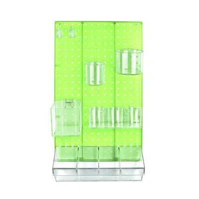 Azar Displays The Diy Multi-purpose 12-piece Pegboard Wall Organizer Kit With One Panel And Accessory Assortment ( In Green