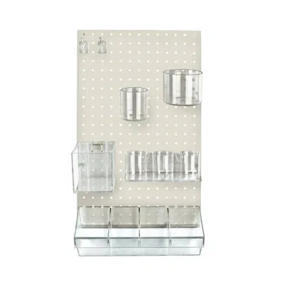 Azar Displays The Diy Multi-purpose 12-piece Pegboard Wall Organizer Kit With One Panel And Accessory Assortment ( In White