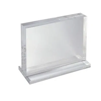 Azar Displays The Imperial Collection: Acrylic Block Frame On Acrylic Base , Horizontal 11"w X 8.5"h In Clear