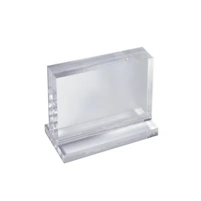 Azar Displays The Imperial Collection: Acrylic Block Frame On Acrylic Base, Horizontal 8.5"w X 5.5"h In Clear