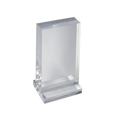 Azar Displays The Imperial Collection: Acrylic Block Frame On Acrylic Base, Vertical 5"w X 7"h In Clear
