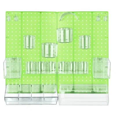 Azar Displays The Ultimate Diy Multi-purpose 24-piece Pegboard Wall Organizer Kit With Two Panels And Accessory As In Green