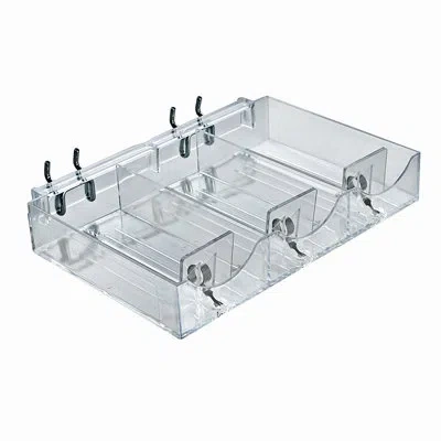 Azar Displays Three Compartment Cosmetic Tray, 2-pack In Clear