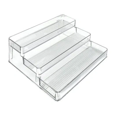 Azar Displays Three Tier Counter Step Display With Lip, 2-pack In Clear