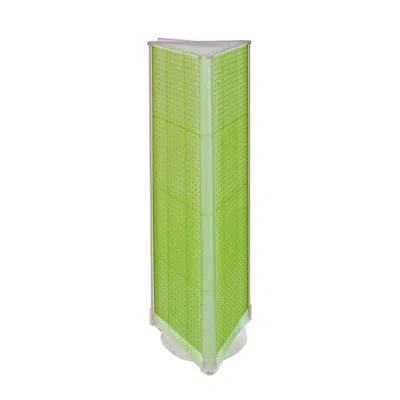 Azar Displays Three-sided Pegboard Tower Floor Display On Revolving Base. Spinner Rack Stand. Panel Size: 16"w X 6 In Green