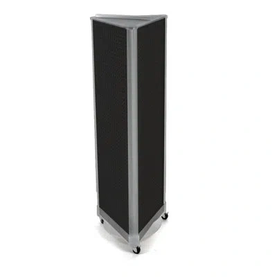 Azar Displays Three-sided Pegboard Tower Floor Display On Wheeled Base. Panel Size: 16"w X 60"h In Black