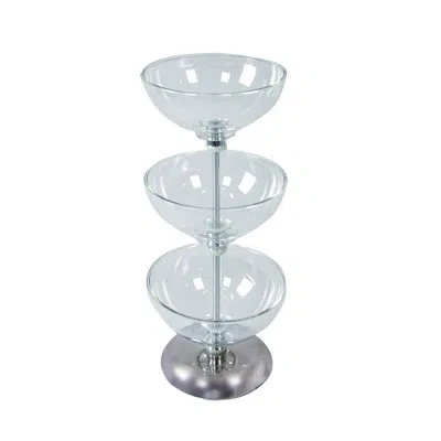 Azar Displays Three-tier 10", 10" & 10" Bowl Display In Clear