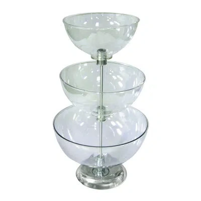 Azar Displays Three-tier 10", 12" & 14" Bowl Counter Display In Clear