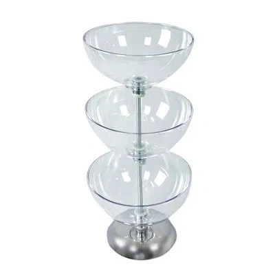 Azar Displays Three-tier 12", 12" & 12" Bowl Display In Clear
