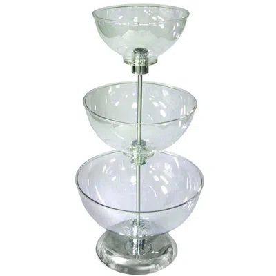 Azar Displays Three-tier 8", 10", & 12" Bowl Counter Display In Clear