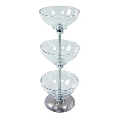 Azar Displays Three-tier 8", 8" & 8" Bowl Display In Clear