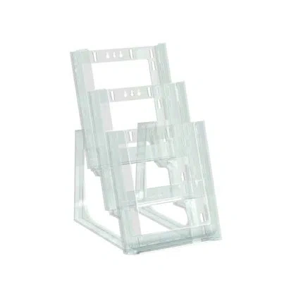 Azar Displays Three-tier Modular Bifold Brochure Holder, 2-pack In Clear