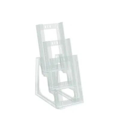 Azar Displays Three-tier Modular Trifold Brochure Holder, 2-pack In Clear
