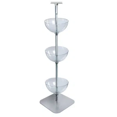 Azar Displays Three-tiered 14" Bowl Floor Display In Clear