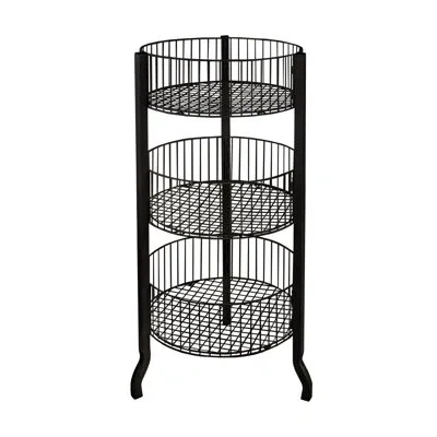 Azar Displays Three-tiered Large Black Wire Bin