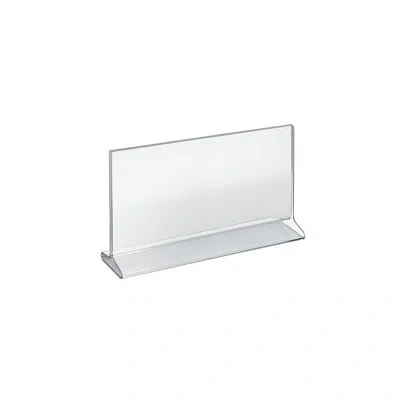 Azar Displays Top Loading Clear Acrylic T-frame Sign Holder 11" Wide X 7'' High-horizontal, 10-pack