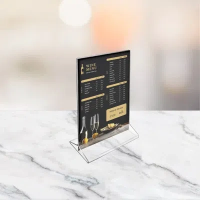 Azar Displays Top Loading Clear Acrylic T-frame Sign Holder 4" Wide X 6'' High-vertical, 10-pack