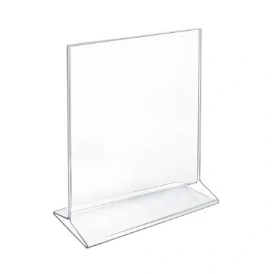 Azar Displays Top Loading Clear Acrylic T-frame Sign Holder 8.5" Wide X 11'' High-vertical/portrait, 10-pack