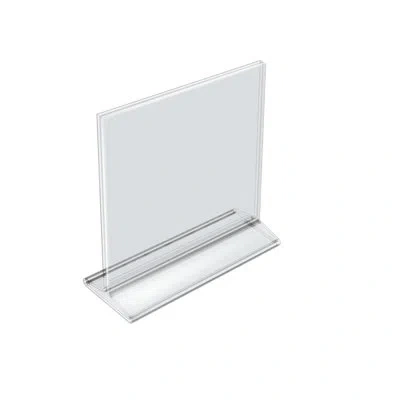Azar Displays Top Loading Clear Acrylic T-frame Sign Holder 8.5" Wide X 8.5'' High-vertical, 10-pack