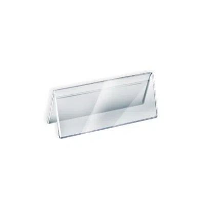 Azar Displays Two Sided Tent Style Clear Acrylic Sign Holder And Nameplate, 10-pack