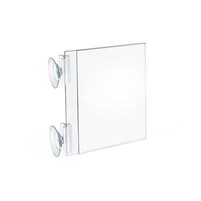 Azar Displays Two-sided Acrylic Sign Holder With Suction Cup Grippers 5"w X 7"h, 10-pack In Clear