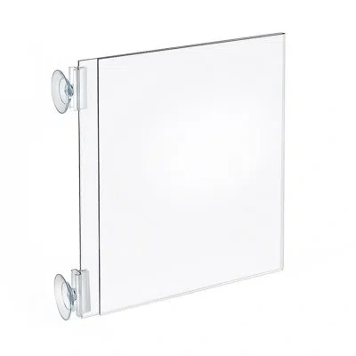 Azar Displays Two-sided Acrylic Sign Holder With Suction Cup Grippers 8.5"w X 11"h, 10-pack In Clear