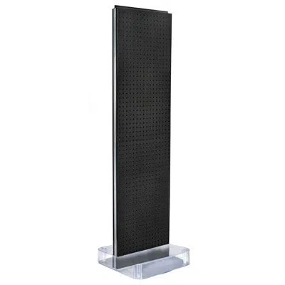 Azar Displays Two-sided Pegboard Floor Display On A Square Studio Base: Panel Size: 16"w X 60"h In Black